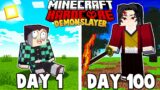 I Survived 100 Days Minecraft DEMON SLAYER, But the Version UPDATES!