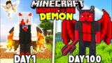 I Survived 100 Days as DEMON in Hardcore Minecraft (Hindi)