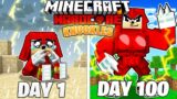 I Survived 100 Days as KNUCKLES in HARDCORE Minecraft!