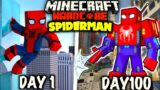 I Survived 100 Days as SPIDERMAN in Hardcore Minecraft (Hindi)