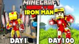I Survived 100 Days as a IRONMAN in Hardcore Minecraft…