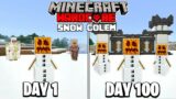 I Survived 100 Days as a Snow Golem in Minecraft Hardcore (HINDI)