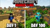 I Survived 100 Days in Village Only World in Hardcore Minecraft