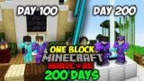 I Survived 200 Days In ONE BLOCK Hardcore Minecraft | Hindi