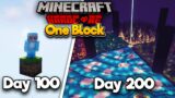 I Survived 200 Days in ONE BLOCK SKYBLOCK in Hardcore Minecraft
