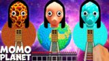 I found RAREST PLANETS of MOMO in MINECRAFT animation! ROAD to SECRET PANET of LAVA and WATER MOMOS