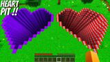 I found a NEW HEART PIT in Minecraft ! What's INSIDE the SECRET PIT ? BIGGEST PIT