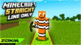 Minecraft, But I Can ONLY Walk In A Straight Line!