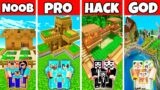 Minecraft: FARM HOUSE BUILD CHALLENGE – NOOB vs PRO vs HACKER vs GOD / Animation
