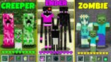 Minecraft HOW to play FAMILY ZOMBIE ENDERMAN CREEPER master monster school my craft