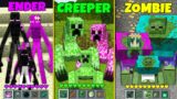 Minecraft HOW to play MUTANT FAMILY ZOMBIE ENDERMAN CREEPER master monster school my craft