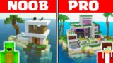 Minecraft NOOB vs PRO: BEST ISLAND MODERN HOUSE by Mikey Maizen and JJ (Maizen Parody)