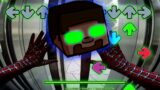 Minecraft Steve Running away from Spider Man in Friday Night Funkin be like | Minecraft