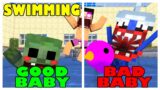 Monster School : BABY HUGGY ZOMBIE SWIMMING CHALLENGE – Minecraft Animation