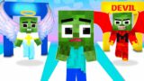 Monster School : Baby Zombie x Squid Game Doll Angel and Devil Run Challenge – Minecraft Animation