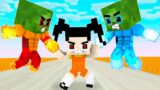Monster School : Fire and Ice Baby Zombie Battle w Squid Game Doll  – Minecraft Animation