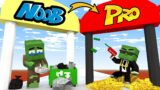 Monster School: Money run challenge | NOOB PRO TRANSFORMATION | Minecraft Animation