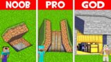 NEW UNDERGROUND HOUSE BUILD CHALLENGE! NOOB BUILD UNDERGROUND BASE in Minecraft NOOB vs PRO vs GOD!