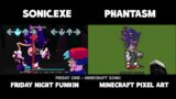 Phantasm fnf Sonic.EXE vs Minecraft Pixel Art | Friday Night Funkin | fnf animations