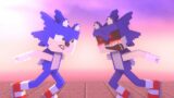 Sonic.exe VS Sonic in Friday Night Funkin be like (Minecraft Animation) FNF