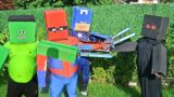 Superheroes Play In Minecraft Costumes