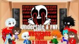 Undertale & FNF React to VHS!SANS FIGHT 2 ENDING
