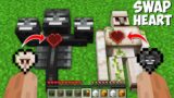 What if I SWAP THE HEART OF GOLEM AND WITHER in Minecraft ? HEART UPGRADE !