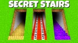 What`s inside NEW UNDERGROUND STAIRS in Minecraft? WHERE DO LEAD WOOD vs TNT vs PORTAL STAIRS !
