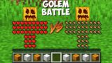 Which GOLEM IS BEST TO SPAWN HEART GOLEM VS HUNGER GOLEM in Minecraft ? SECRET GOLEM BATTLE !