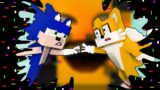 FNF Corrupted “SLICED” But Everyone Sings It | Annoying Orange x Sonic and Tails Dancing Meme