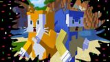 FNF Corrupted “SLICED” But Everyone Sings It | Annoying Orange x Sonic and Tails x FNF Minecraft