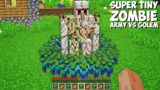 Can an ARMY OF TINY ZOMBIES DESTROY ONE IRON GOLEM in Minecraft ? 1000 TINY ZOMBIES vs IRON GOLEM !
