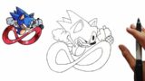 Dibujando Sonic The Hedgehog Running – Drawing in the Friday Night Funkin estilo