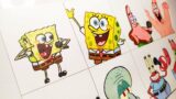Drawing Friday Night Funkin' VS Original Spongebob, Patrick, Squidward, and Mr. Krabs