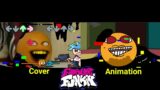 FNF Corrupted Sliced | Annoying Orange | Cover vs Friday Night Funkin Animation.