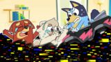 FNF Corrupted in Car | Annoying Orange x FNF Animation | Bluey Animation