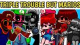 Friday Night Funkin' – TRIPLE TROUBLE BUT ALL MARIOS SING IT || TRIPLE MADNESS || MARIO X FNF