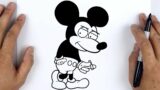 HOW TO DRAW FAMILY GUY MICKEY MOUSE | Friday Night Funkin (FNF) – Easy Step By Step
