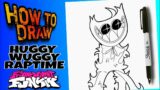HOW TO DRAW HUGGY WUGGY RAPTIME from FRIDAY NIGHT FUNKIN' | como dibujar a huggy wuggy raptime fnf