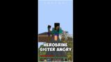 Herobrine Sister is Angry From Us in Minecraft #shorts