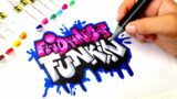 How to draw? GRAFFITI –  friday night funkin – new logo fnf