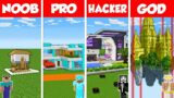 Minecraft Battle NOOB vs PRO vs HACKER vs GOD: SECURE SAFEST HOUSE BASE BUILD CHALLENGE – Animation