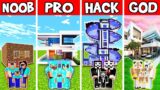 Minecraft: CUSTOM PRETTY HOUSE BUILD CHALLENGE – NOOB vs PRO vs HACKER vs GOD