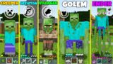 Minecraft HOW to play ZOMBIE MOBS : ENDERMAN GOLEM VILLAGER CREEPER SKELETON my craft master school
