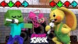 Monster School: Friday Night Funkin vs Bunzo Bunny & Mommy Long Legs | Minecraft Animation