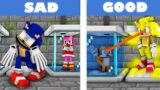 Super Sonic VS Sonic EYX | Drowning Sonic and Tails Dancing meme | FNF Minecraft Animation
