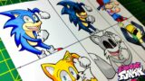 dibujo FRIDAY NIGHT FUNKIN Vs Classic Sonic and Tails Dancing Meme But Everyone DANCINGS It