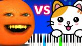 Friday Night Funkin' Corrupted Annoying Orange vs BF & GF   OG VS NEW EASY Piano Tutorial cat