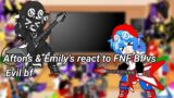 Aftons & Emily's react to FNF Bf vs Evil bf, full series. Gc, My Au. Enjoy