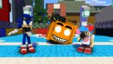 Corrupted “SLICED” Boss bf fnf vs noob scrap Sonic | Annoying Orange x FNF Minecraft Animation